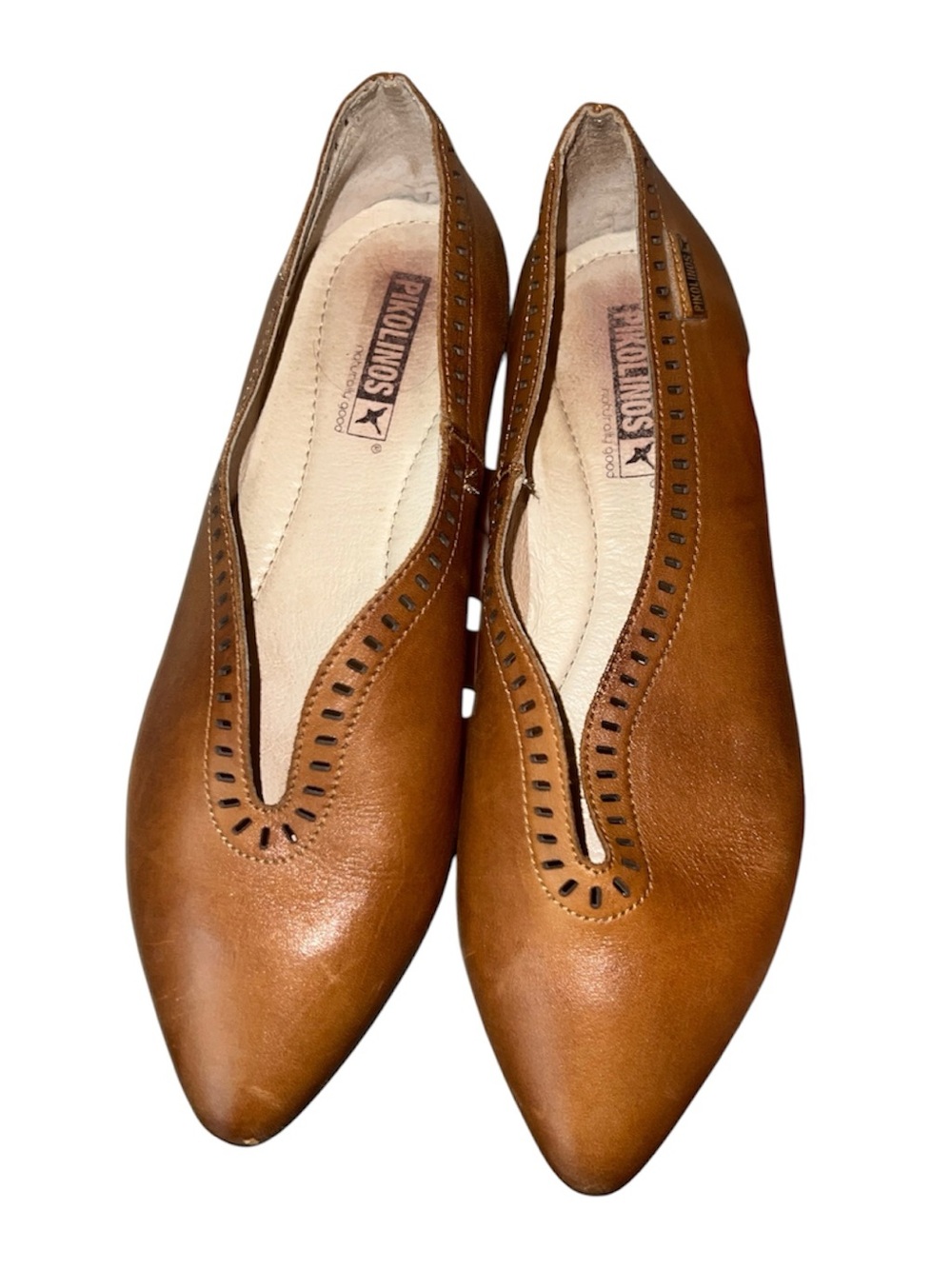 PIKOLINOS Elba W4B-1716 leather slip-on shoes in brandy Cognac Leather
